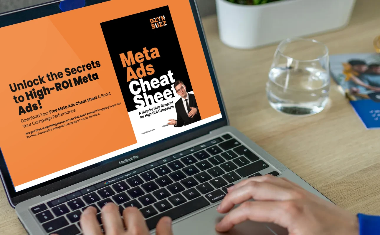 User viewing DzynBuzz.Com's Meta Ads CheatSheet landing page